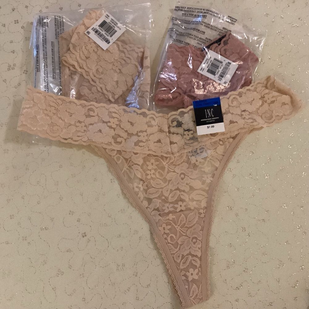 NWT. INC Intern’l Concepts, a Macy’s Brand Set of 3 Lacy Thong Panties Size XL